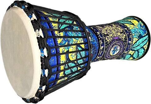 Ruoswte 8.5 "Djembe Drum - Bongo Percussion Music مع وجه جلد الغنم ، ضبط مهني ، أسطوانة اليد (Maple Blue) in Kuwait