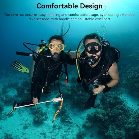 Scuba Diving Stick 12 "، 316 Scuba Stick Stick Pointer Pointer Pointer Pointer Pointer Rod مع حبل قابل للتعديل القياس وربح Swivel Snap لضوضاء ضوضاء شاكر تحت الماء in Kuwait