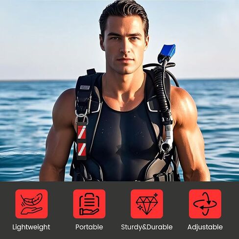 Diving Wristbands, Snorkeling Wrist Strap, Adjustable Wrist Lanyard with Stainless Steel D-Ring for Underwater Accessories in Saudi Arabia