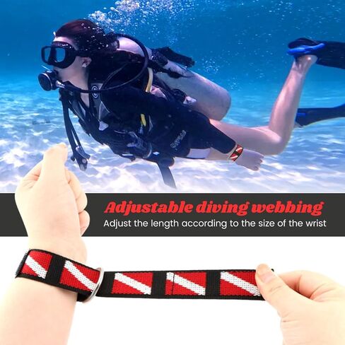 Diving Wristbands, Snorkeling Wrist Strap, Adjustable Wrist Lanyard with Stainless Steel D-Ring for Underwater Accessories in Saudi Arabia
