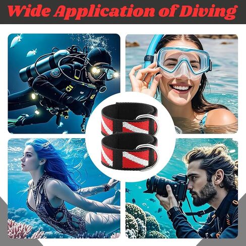 Diving Wristbands, Snorkeling Wrist Strap, Adjustable Wrist Lanyard with Stainless Steel D-Ring for Underwater Accessories in Saudi Arabia