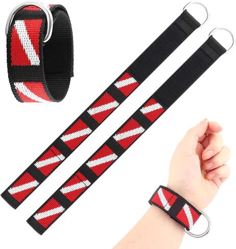 Diving Wristbands, Snorkeling Wrist Strap, Adjustable Wrist Lanyard with Stainless Steel D-Ring for Underwater Accessories in Saudi Arabia