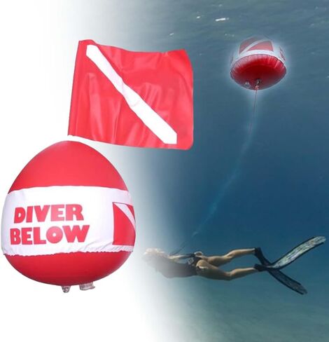 غوص تعويم قابلة للنفخ ، مع علم الغوص ، عوامات العلامات ، غواص PVC أسفل كرة العوامة الكرة لسباحة معدات الغوص in Kuwait