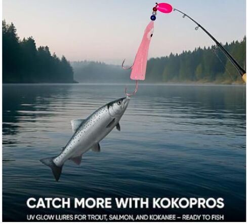 Luminous Octopus Hoochies 6 cm Fishing Lures – Durable Plastic Construction – UV Enhanced – 5-Pack – Available in Hot Pink & Light Pink in Saudi Arabia