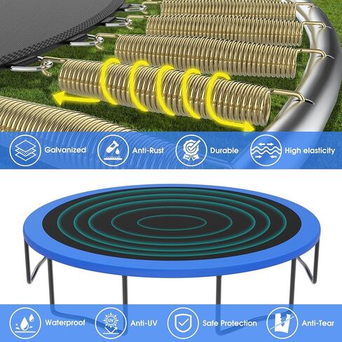 Yorin Tranpoline Outdoor 16ft 15ft 15ft 14ft 12ft 10ft 10ft مع كرة السلة على طوق وشبكة ، 1500 رطل ، ASTM معتمدة ، سهلة التثبيت ، الفناء الخلفي الثقيل tranpolines للأطفال والبالغين in Kuwait