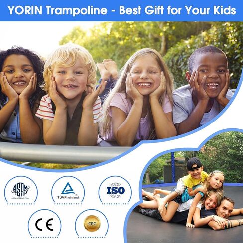 Yorin Tranpoline Outdoor 16ft 15ft 15ft 14ft 12ft 10ft 10ft مع كرة السلة على طوق وشبكة ، 1500 رطل ، ASTM معتمدة ، سهلة التثبيت ، الفناء الخلفي الثقيل tranpolines للأطفال والبالغين in Kuwait
