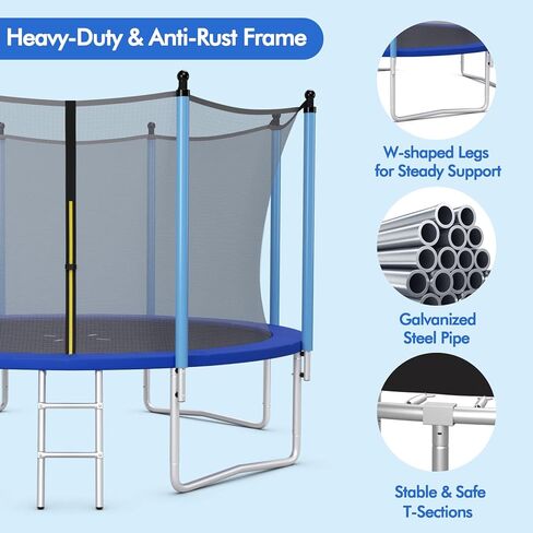 Goplus trampoline 8ft 10ft 12ft 14ft 15ft 15ft 16ft ، ASTM معتمد in Kuwait