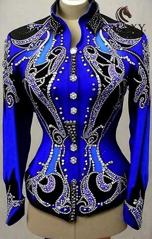 Western Women Showmanship Jackets Show Jackets Glass Stone Embedded Handmade Embroidery Equestrian Outfit For Women in Kuwait