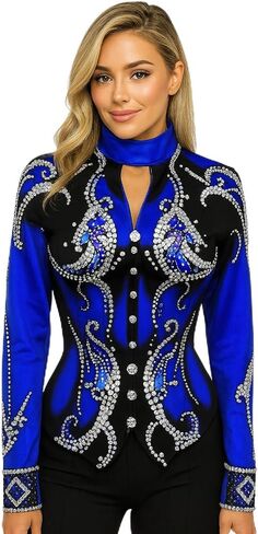 Western Women Showmanship Jackets Show Jackets Glass Stone Embedded Handmade Embroidery Equestrian Outfit For Women in Kuwait