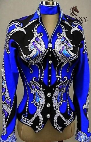 Western Women Showmanship Jackets Show Jackets Glass Stone Embedded Handmade Embroidery Equestrian Outfit For Women in Kuwait