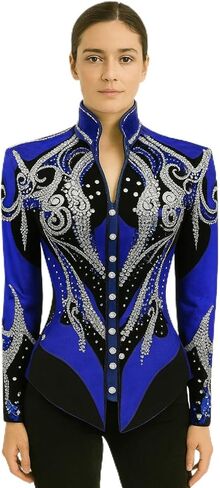 Western Women Showmanship Jackets Show Jackets Glass Stone Embedded Handmade Embroidery Equestrian Outfit For Women in Kuwait