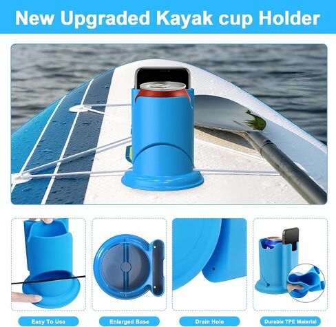 حامل كأس Paddleboard ، حامل كأس كاياك 2-في 1 حامل للشراب والهاتف لملحقات لوحات التجديف ، الزوارق وملحقات قوارب الكاياك in Kuwait