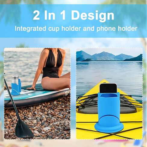 حامل كأس Paddleboard ، حامل كأس كاياك 2-في 1 حامل للشراب والهاتف لملحقات لوحات التجديف ، الزوارق وملحقات قوارب الكاياك in Kuwait