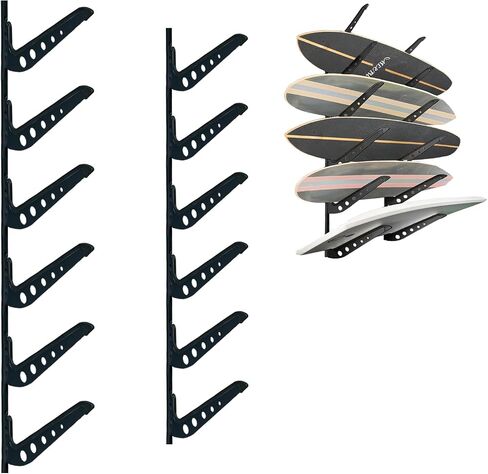 Snowboard Wall Mount, Adjustable 5/6 Board Surfboard Rack, Surfboard Wall Hangers for Surfboard, Wakeboard, and Snowboard Storage at Home or Garage in Saudi Arabia