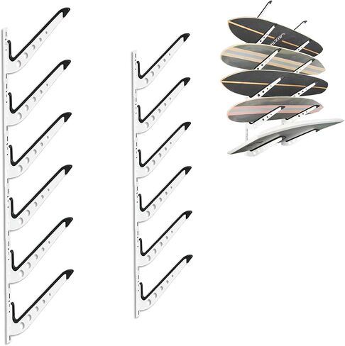 Snowboard Wall Mount, Adjustable 5/6 Board Surfboard Rack, Surfboard Wall Hangers for Surfboard, Wakeboard, and Snowboard Storage at Home or Garage in Saudi Arabia