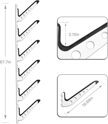 Snowboard Wall Mount, Adjustable 5/6 Board Surfboard Rack, Surfboard Wall Hangers for Surfboard, Wakeboard, and Snowboard Storage at Home or Garage in Saudi Arabia