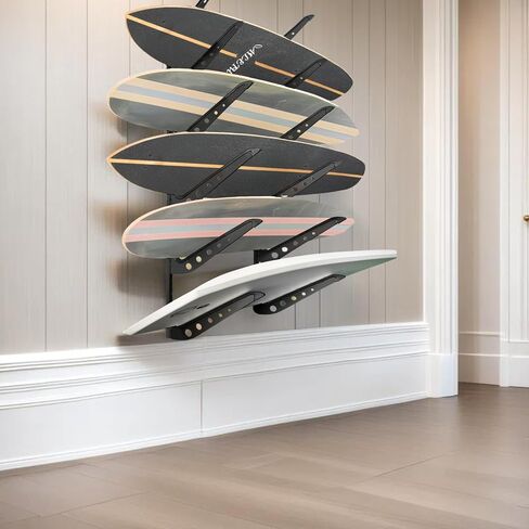 Snowboard Wall Mount, Adjustable 5/6 Board Surfboard Rack, Surfboard Wall Hangers for Surfboard, Wakeboard, and Snowboard Storage at Home or Garage in Saudi Arabia