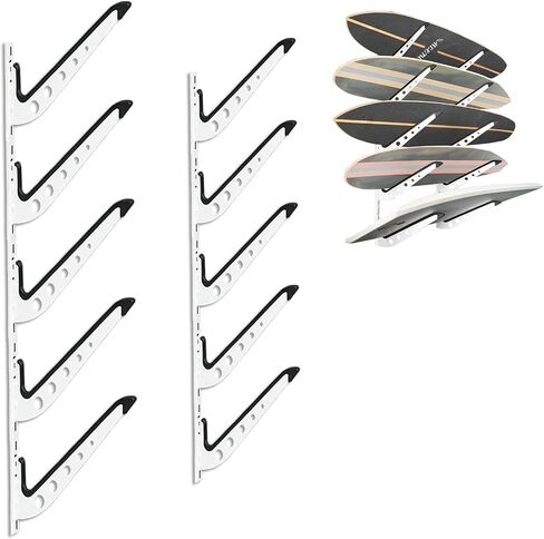 Snowboard Wall Mount, Adjustable 5/6 Board Surfboard Rack, Surfboard Wall Hangers for Surfboard, Wakeboard, and Snowboard Storage at Home or Garage in Saudi Arabia