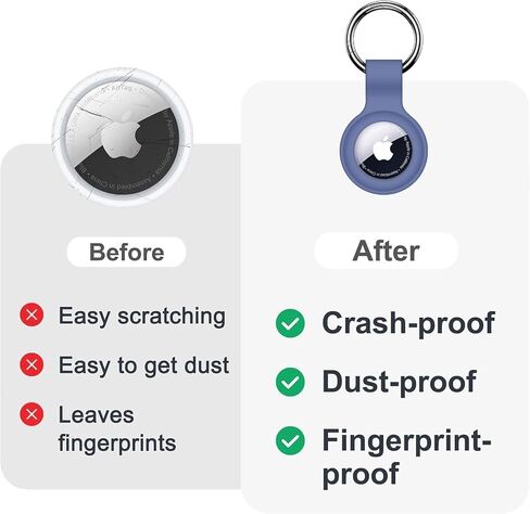 【4 Pack】 Linsaner Compatible with AirTag Case Keychain Air Tag Holder Silicone AirTags Key Ring Cases Tags Chain AirTag GPS Item Finders Accessories, Multicolor in Kuwait