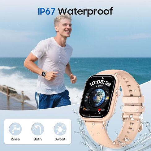 Smart Watch for Men Women (Answer/Make Call), 2.01" Fitness Tracker with 100+ Sport Modes, Smart Watches with 8 Health Functions Including Sleep Monitor/Heart Rate/Spo2, Android Phones/iOS(Rose Gold) in Saudi Arabia