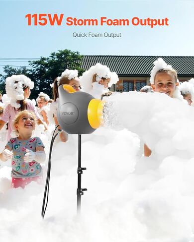 VEVOR Foam Machine, 115 W Party Foam Cannon, Portable Foam Maker with a Tripod Stand, Powerful Foam Party Machine, for Backyard, Pool, Outdoor Events, Birthdays, Celebrations and Party, Grey & Orange in Kuwait