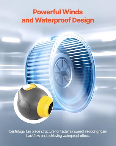 VEVOR Foam Machine, 115 W Party Foam Cannon, Portable Foam Maker with a Tripod Stand, Powerful Foam Party Machine, for Backyard, Pool, Outdoor Events, Birthdays, Celebrations and Party, Grey & Orange in Kuwait