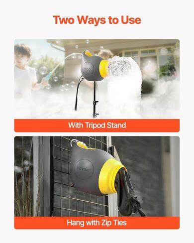 VEVOR Foam Machine, 115 W Party Foam Cannon, Portable Foam Maker with a Tripod Stand, Powerful Foam Party Machine, for Backyard, Pool, Outdoor Events, Birthdays, Celebrations and Party, Grey & Orange in Kuwait