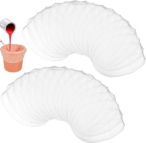 30PCS 5 Gallon Paint Filter Bags Elastic Drawstring Top Opening Strainer Bags White Regular Fine Mesh Bucket Strainer for Gardening Paint Sprayers in Saudi Arabia