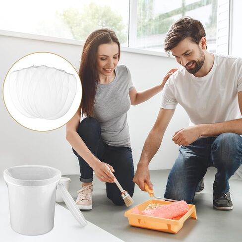 30PCS 5 Gallon Paint Filter Bags Elastic Drawstring Top Opening Strainer Bags White Regular Fine Mesh Bucket Strainer for Gardening Paint Sprayers in Saudi Arabia