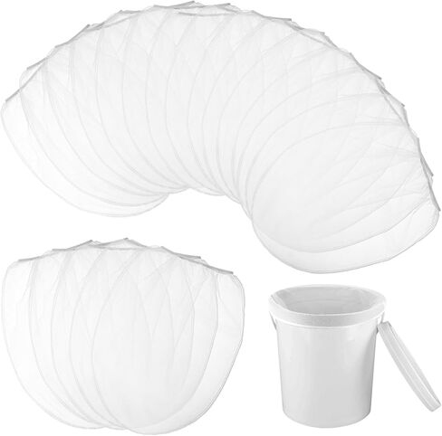 30PCS 5 Gallon Paint Filter Bags Elastic Drawstring Top Opening Strainer Bags White Regular Fine Mesh Bucket Strainer for Gardening Paint Sprayers in Saudi Arabia
