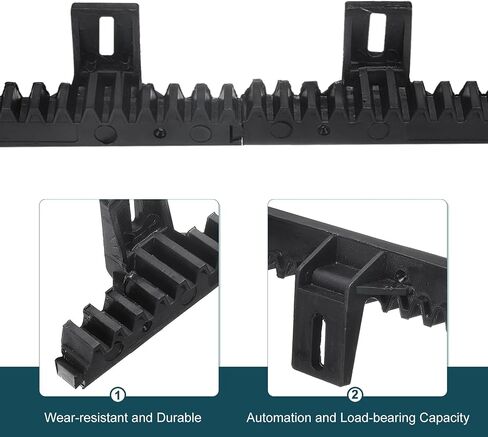 رف تروس نايلون UXCELL ، 2 أجهزة كمبيوتر إجمالي 6.6 قدم رفوف معززة بالخدمة الثقيلة مع تروس الأجهزة المستقيمة لمشغلي الأبواب الشريحة ، فتحات البوابة المنزلق in Saudi Arabia