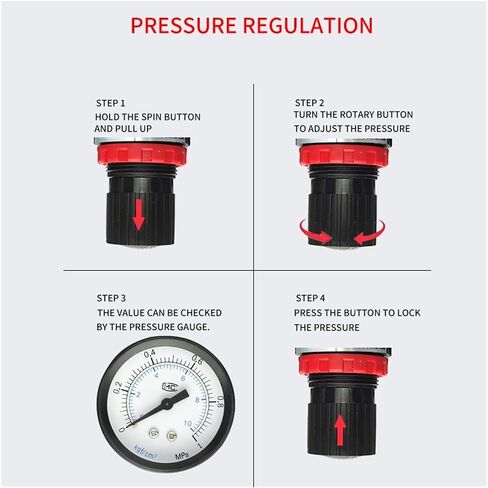 BC3000 Air Source Treatment Filter Oil Water Separator 3/8 PT Thread Pressure Regulator Kit(BC3000 PC6-03) in Saudi Arabia