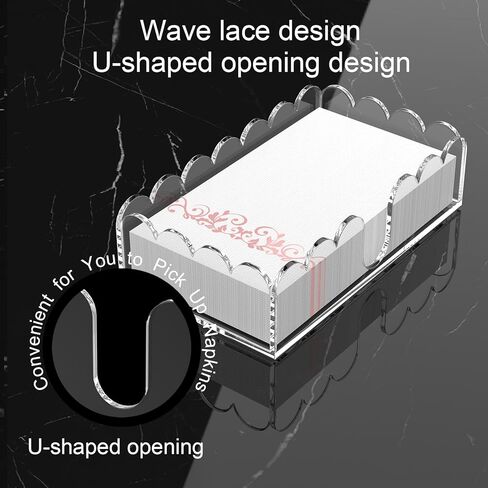 Yageli Clear Clear Acrylic Fedicking Holder - صينية أسقلفية أنيقة للكوكتيل والحمام والمطبخ وتناول الطعام - منشفة ورقية متميزة ومنظم منديل يمكن التخلص منها لحفلات الزفاف والبارات والفنادق والمنزل (5.4 × 5.2 بوصة) in Kuwait