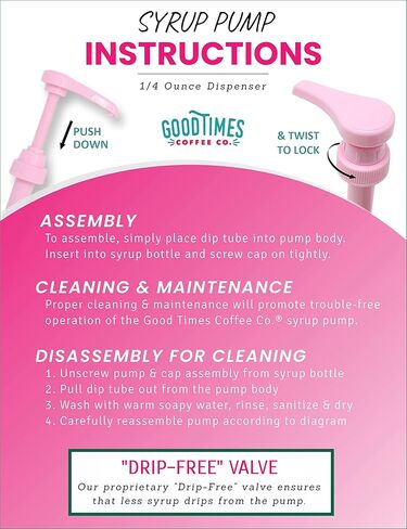 مضخة شراب القهوة الوردي لزجاجات 750 مل (حزمة من 2) تناسب الأردن نحيل ، توراني ، دافينشي ، أوبوريا و (مونين 1 لتر البلاستيك فقط) in Kuwait