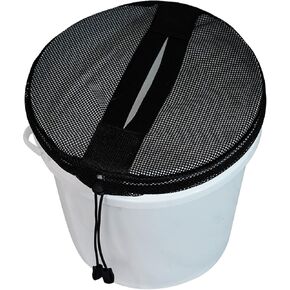 5 Gallon Bucket Mesh Lid, Spill Proof Boat Trash Can & Bait Bucket Cover, Fishing Accessory for Yeti Loadout & Standard Buckets (Black) in Saudi Arabia