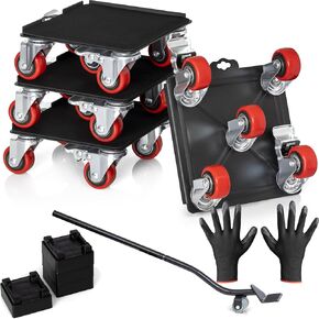 محرك الأثاث الثقيل مع الأثاث عجلات Dolly Kit Moving Furniture Lift Mover Tool Tool Wheels Piano Dolly Pool Table Dollies Double Bearings Locks Max Cute 2000 LB 6.3 Inch in Kuwait