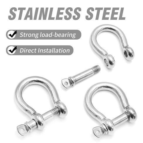 2 Pcs 3/8 Inch Anchor Shackle, 316 Stainless Steel Shackles for Chains Wirerope, 10 mm in Saudi Arabia