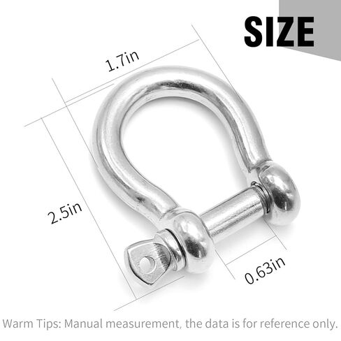 2 Pcs 3/8 Inch Anchor Shackle, 316 Stainless Steel Shackles for Chains Wirerope, 10 mm in Saudi Arabia