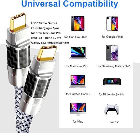 نوع USB من النوع C إلى C Cable 30ft ، 4K60Hz Gen2x2 (بيانات USB2.0) ، النوع C إخراج الفيديو من USB3.2/ USB4 in Kuwait
