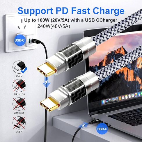 نوع USB من النوع C إلى C Cable 30ft ، 4K60Hz Gen2x2 (بيانات USB2.0) ، النوع C إخراج الفيديو من USB3.2/ USB4 in Kuwait