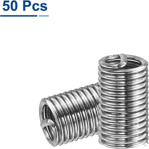 uxcell 50pcs Wire Thread Inserts M10 x 1.5 1.5D(15mm) Metric 304 Stainless Steel Helical Type Coiled Thread Repair Kit Wire Screw Threaded Sleeve Sheath for Mechanical Equipment in Saudi Arabia