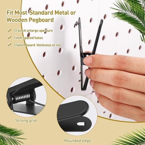 10 Pcs Pegboard Accessories Clips White Pegboard Clips Metal Accessories Hooks Attachment for Crafts Kitchen Bathroom Living Room Office Wall Organize Storage Display Decoration (White) in Saudi Arabia