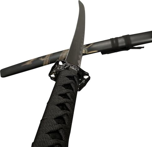 Samurai Sword مجموعة 3 قطع-1095 عالية من الصلب الكربوني-39 "31" 20 "شفرات-كاتانا الزخرفية مع الحامل-الغش الأسود المحفور in Kuwait