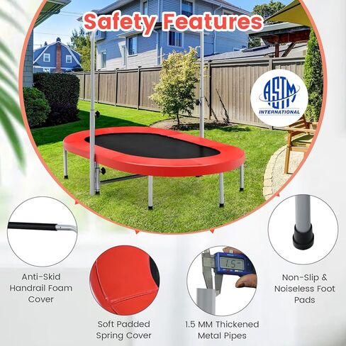 Trampoline Gymax Trampoline للبالغين ، 60 "طي القابلة للطي Trampoline داخلي مع مقبض قابل للتعديل من مستوى 5 مستويات ، وسادات غير قابلة للانزلاق ، تجميع سهلة لتمرين اللياقة البدنية ، Max Load 330 رطلاً in Kuwait
