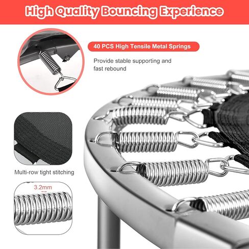 Trampoline Gymax Trampoline للبالغين ، 60 "طي القابلة للطي Trampoline داخلي مع مقبض قابل للتعديل من مستوى 5 مستويات ، وسادات غير قابلة للانزلاق ، تجميع سهلة لتمرين اللياقة البدنية ، Max Load 330 رطلاً in Kuwait