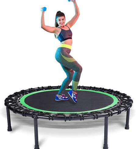 Mini Fitness Trampoline with Bungees – Stable & Quiet Rebounder for Adults, Perfect for Indoor & Outdoor Workouts in Saudi Arabia