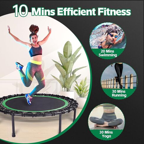 Mini Fitness Trampoline with Bungees – Stable & Quiet Rebounder for Adults, Perfect for Indoor & Outdoor Workouts in Saudi Arabia