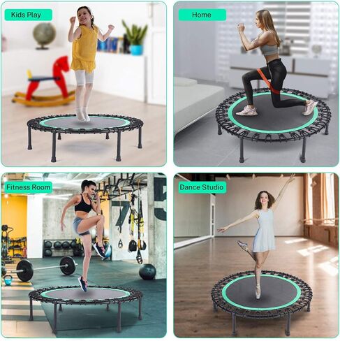 Mini Fitness Trampoline with Bungees – Stable & Quiet Rebounder for Adults, Perfect for Indoor & Outdoor Workouts in Saudi Arabia