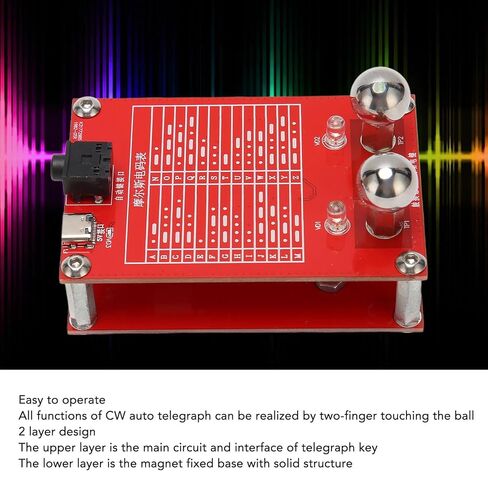 مفتاح رمز Morse ، مفتاح مختبرات Automatic CW Touch Beastivity مع واجهة الإخراج 3.5 مم ، مفتاح التلغراف لراديو الموجات القصيرة ، التدريس التجريبي المادي ، DC 5V in Kuwait