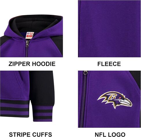 Ultra Game Youth NFL الرسمي Super Super Full zip zip varsity hoodie sweatshirt in Kuwait